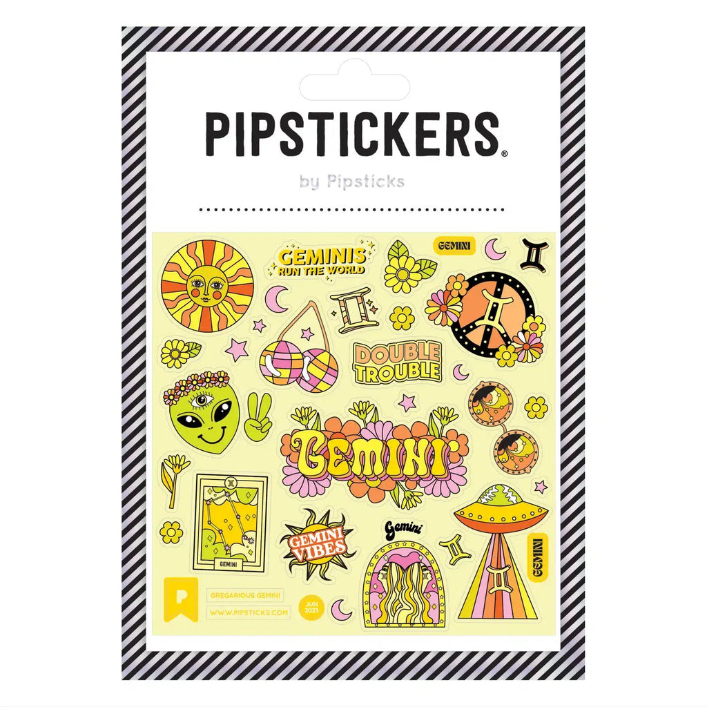 Pipsticks - Gregarious Gemini glow-in-the-dark sticker sheet | nzweekend