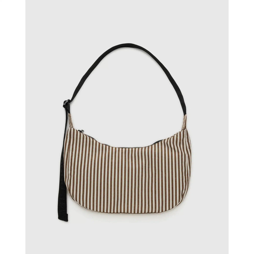 Baggu - Medium Nylon Crescent bag - Brown Stripe | nzweekend