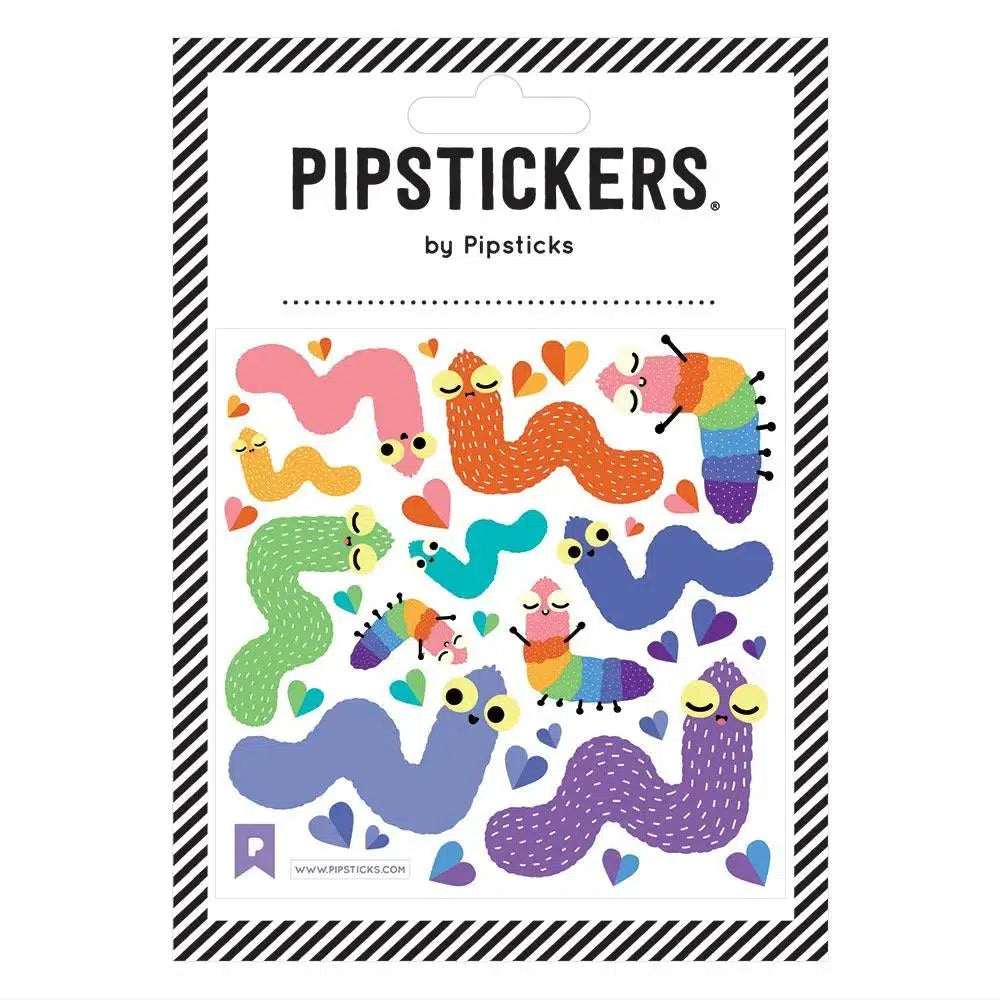 Pipsticks - Fuzzy Winsome Worms sticker sheet | nzweekend