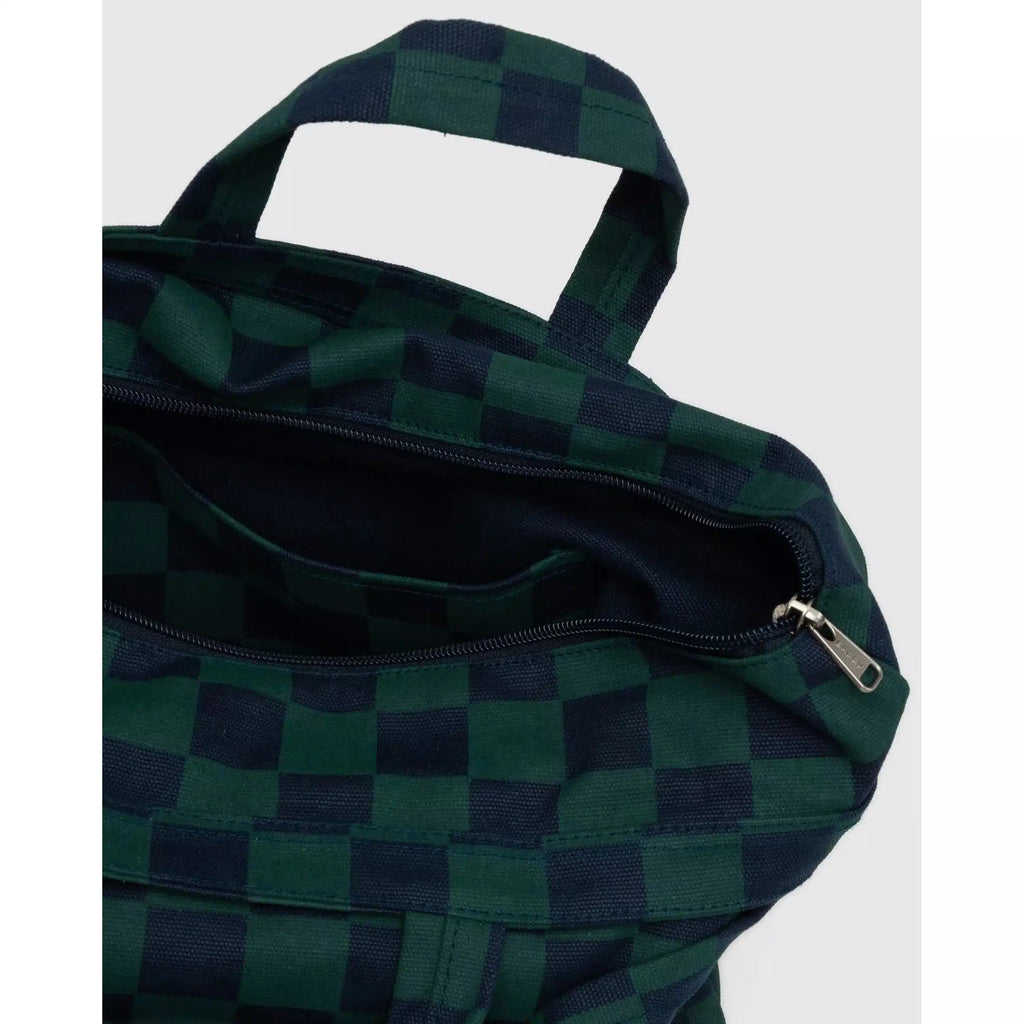 Baggu - Horizontal zip duck bag - Navy Green Check | nzweekend