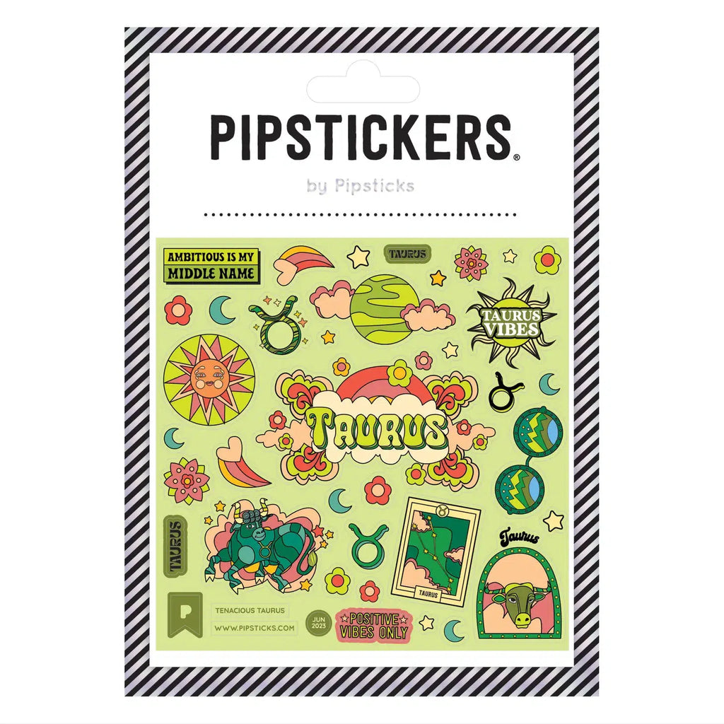 Pipsticks - Tenacious Taurus glow-in-the-dark sticker sheet | nzweekend