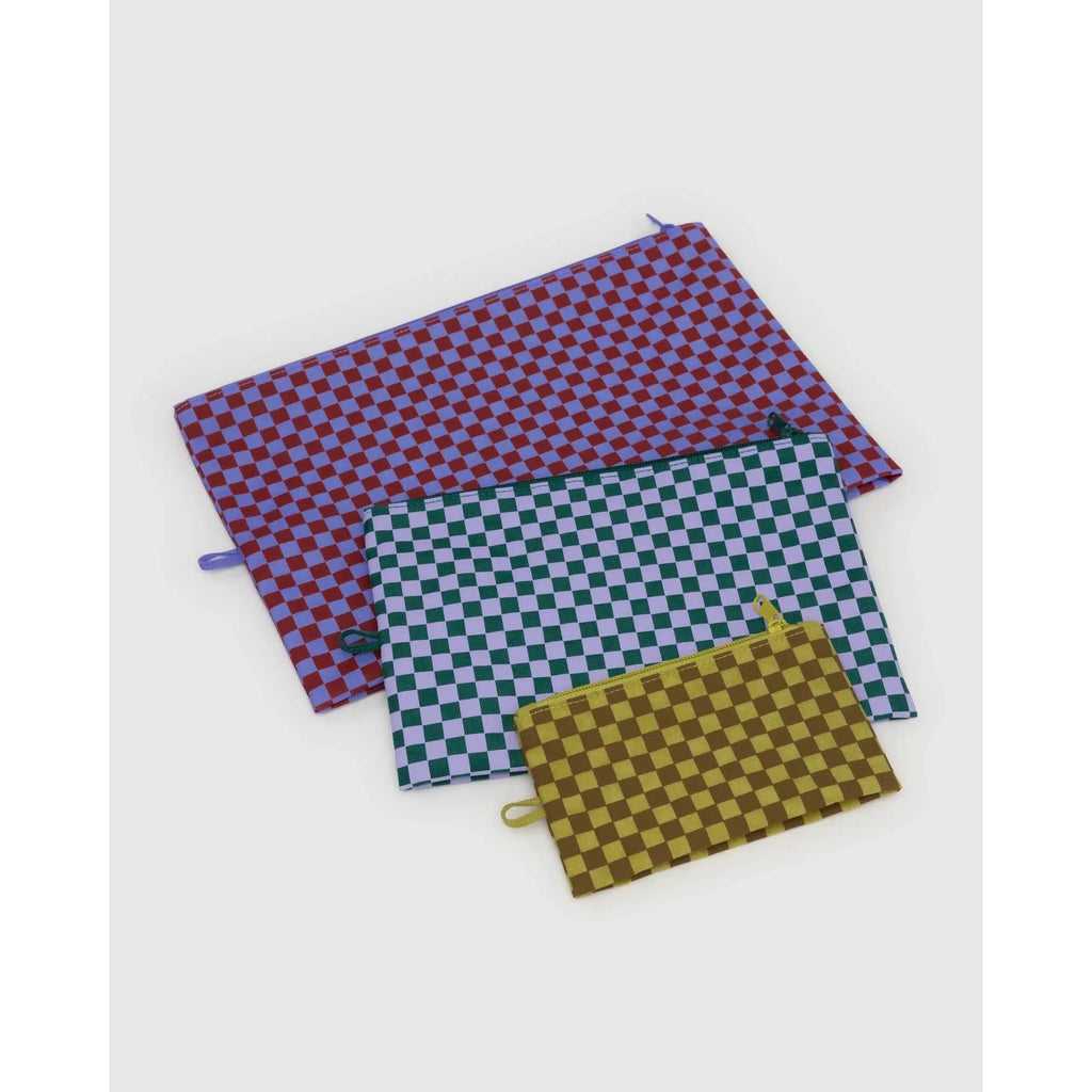 Baggu - Go Pouch set of 3 - Jewel Checks | nzweekend