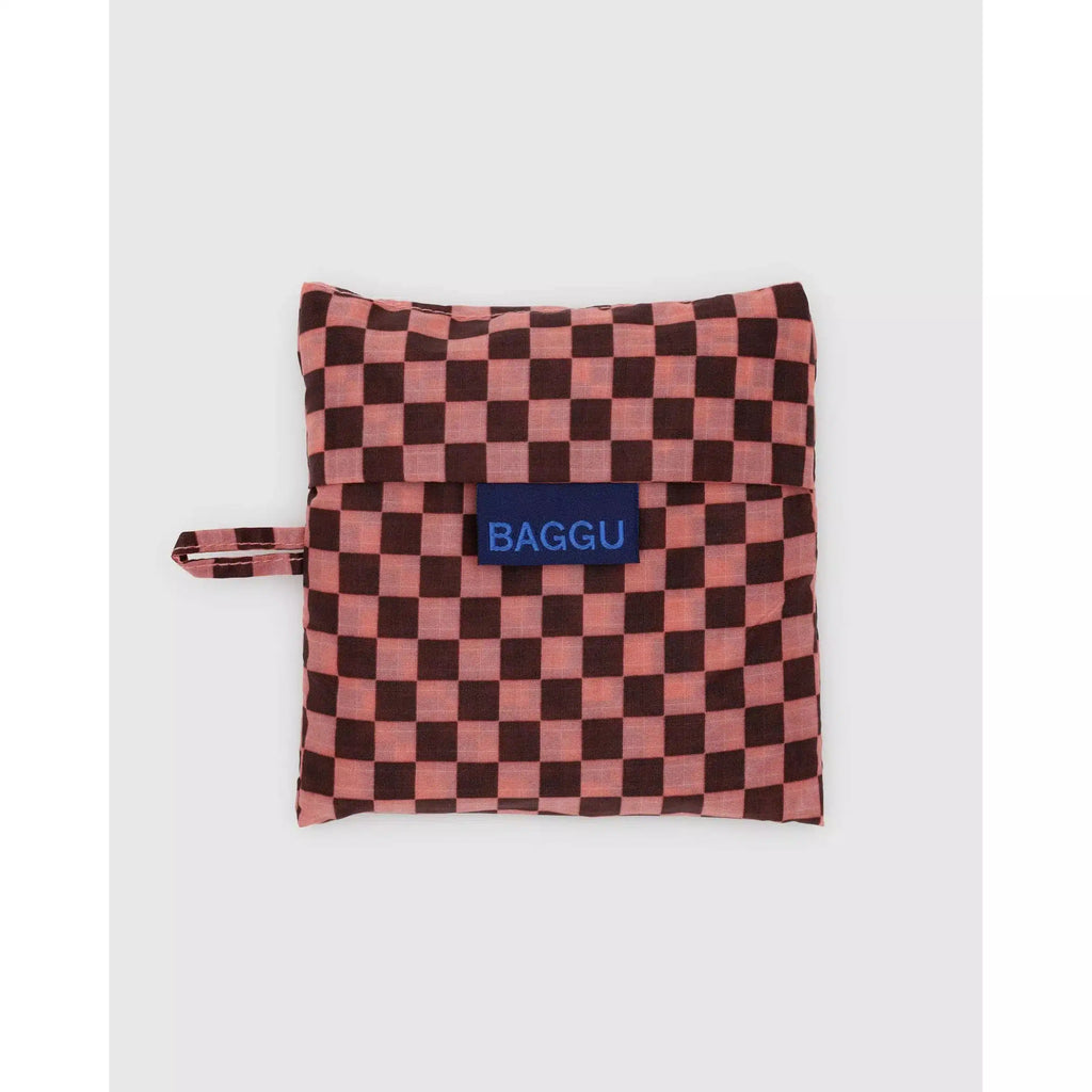 Baggu - Standard Baggu reusable bag - Pink Brown Check | nzweekend