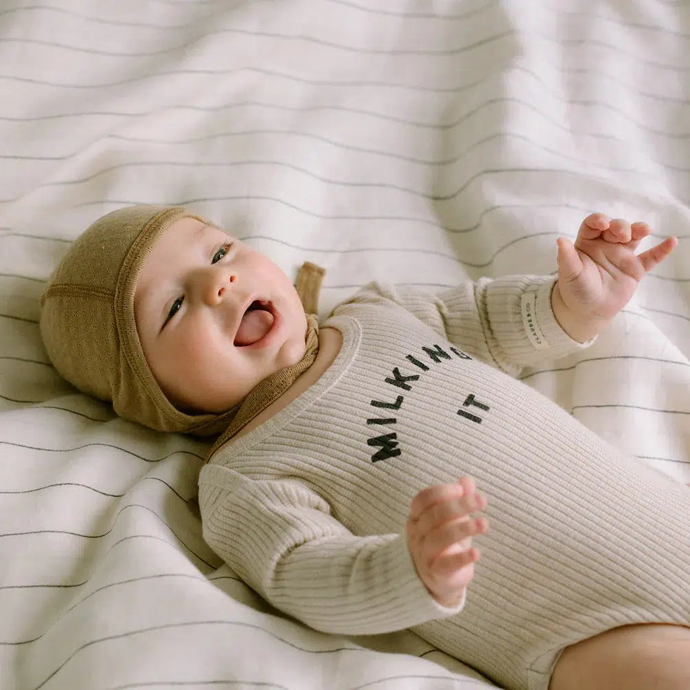 Claude & Co - Milking It baby bodysuit - Oat | nzweekend