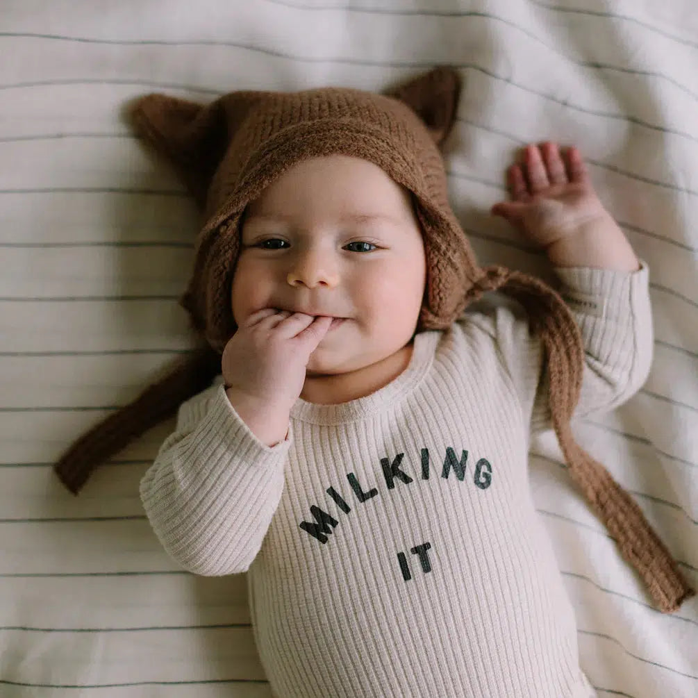 Claude & Co - Milking It baby bodysuit - Oat | nzweekend