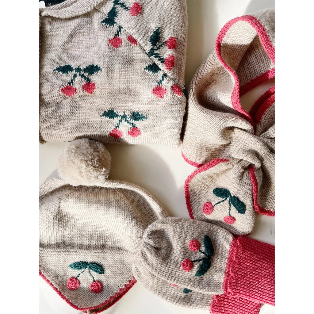 Konges Sløjd - Sonja merino knit mittens - Cherry | nzweekend