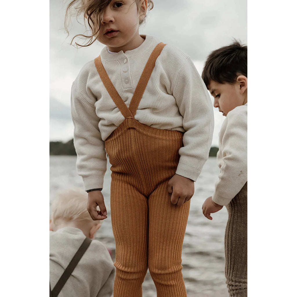 Silly Silas - Hippy Footless cotton tights with braces - Amber | nzweekend