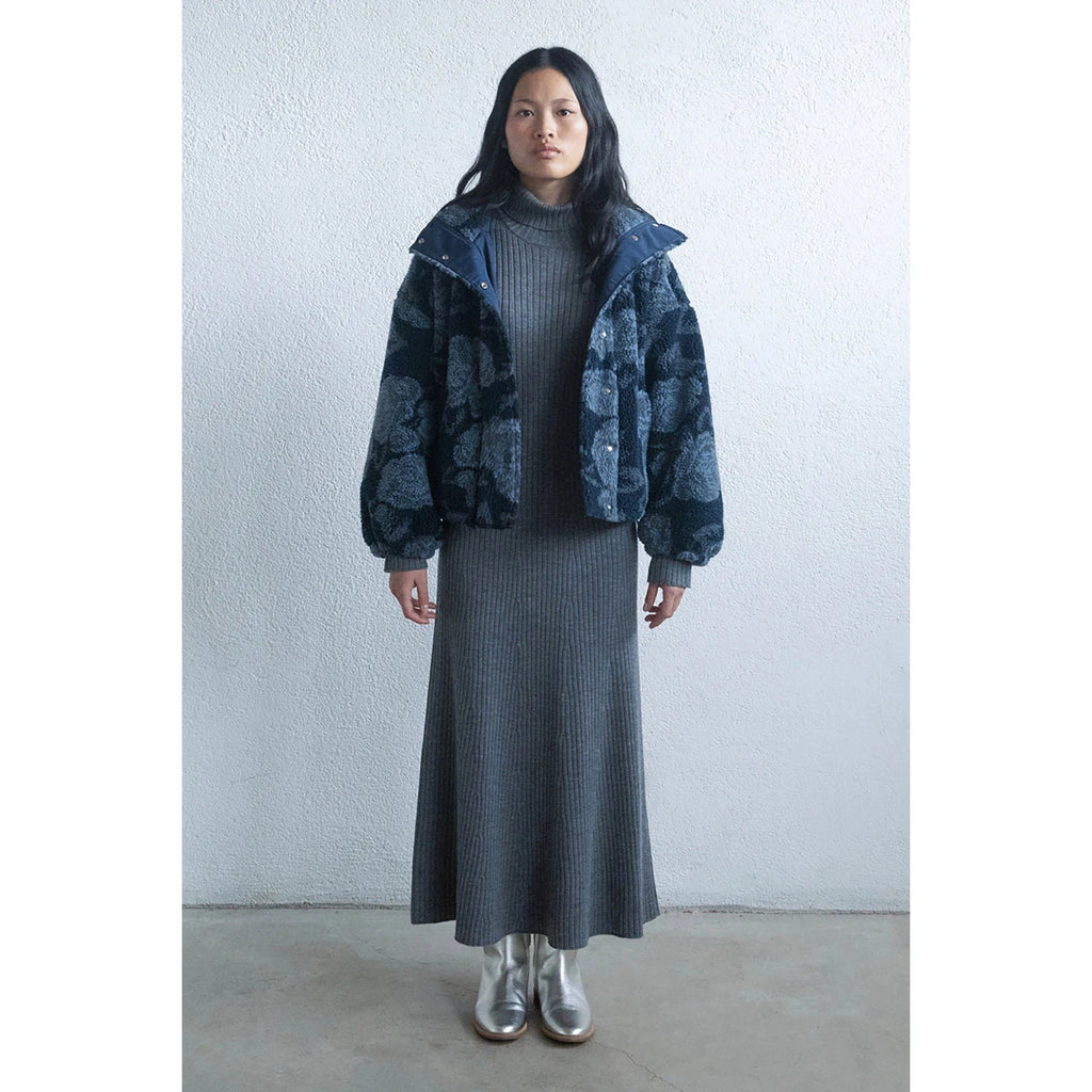 The Tiny Big Sister - Roses sherpa jacket - navy | nzweekend