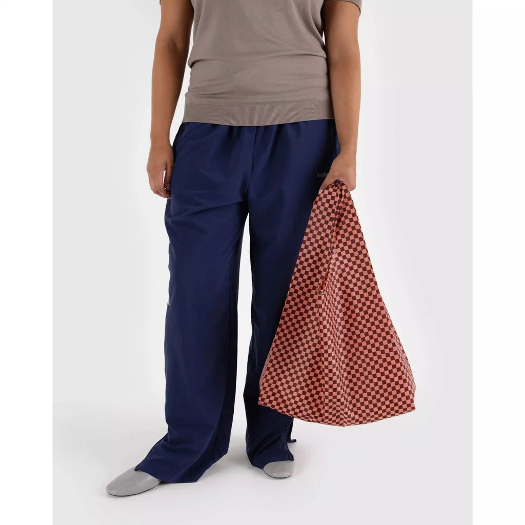 Baggu - Standard Baggu reusable bag - Pink Brown Check | nzweekend