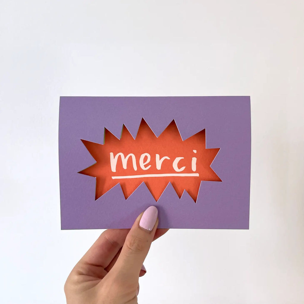 Rumble Cards - Merci die-cut thank you card | nzweekend