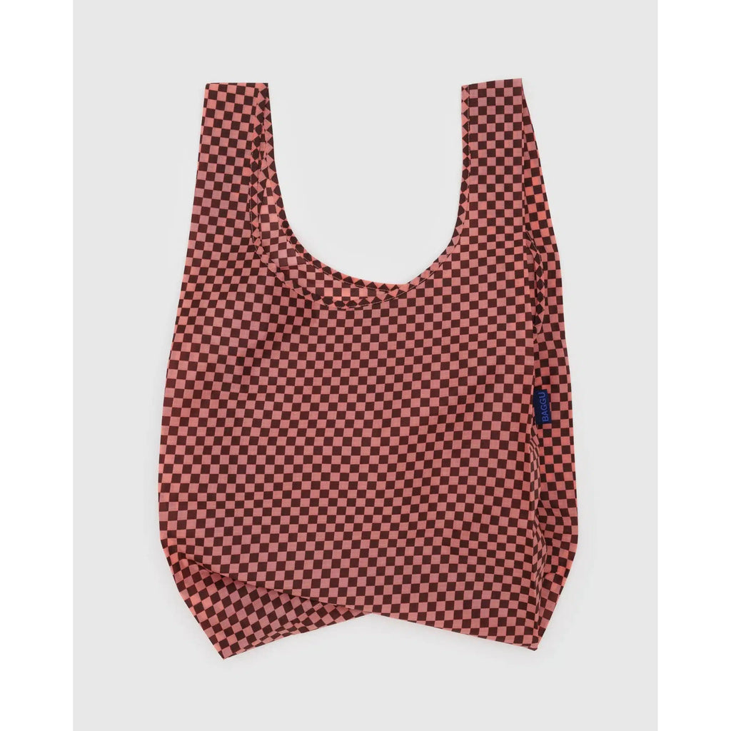 Baggu - Standard Baggu reusable bag - Pink Brown Check | nzweekend