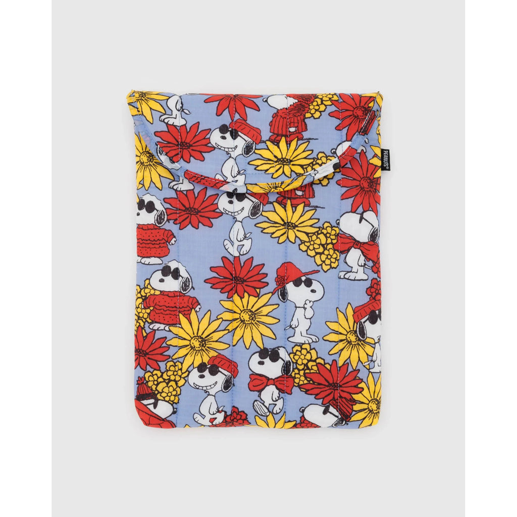 Baggu x Peanuts - Puffy laptop sleeve 13in / 14in - Floral Snoopy | nzweekend