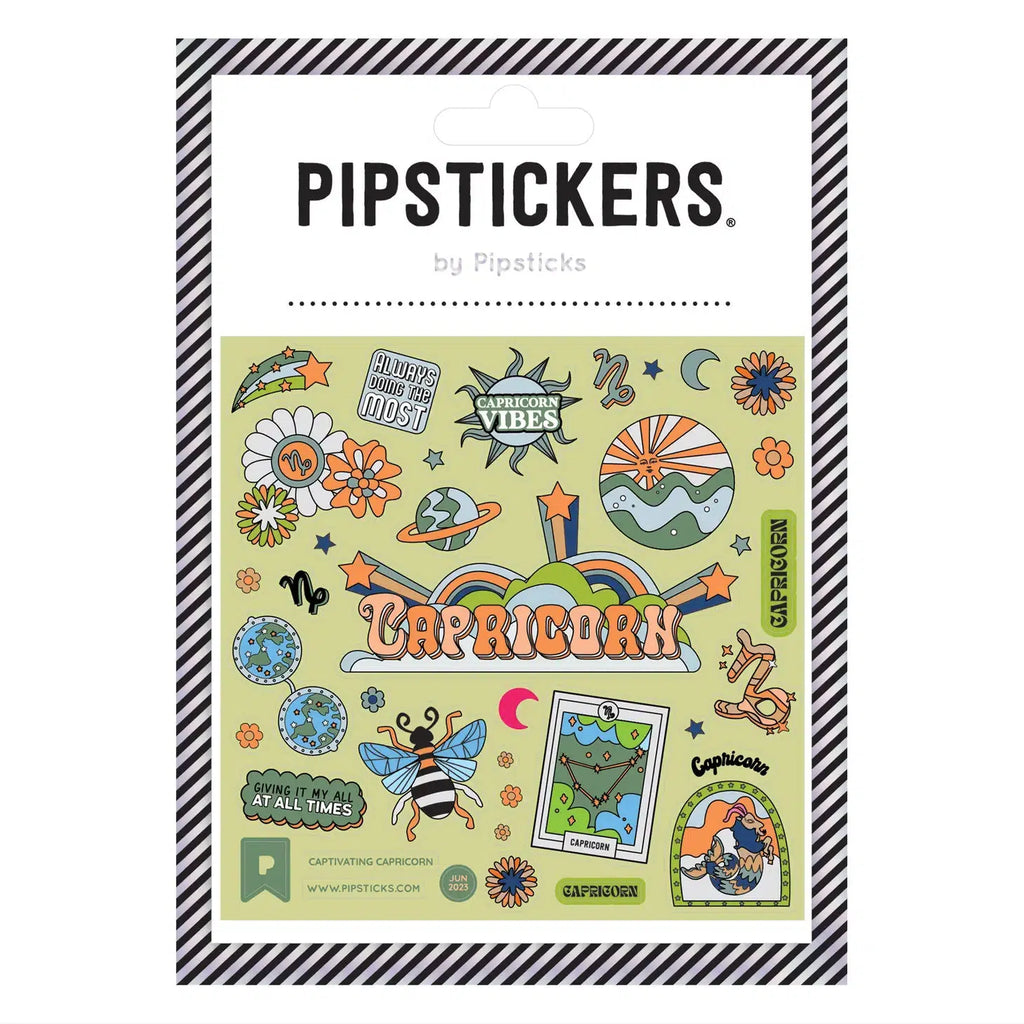 Pipsticks - Captivating Capricorn glow-in-the-dark sticker sheet | nzweekend