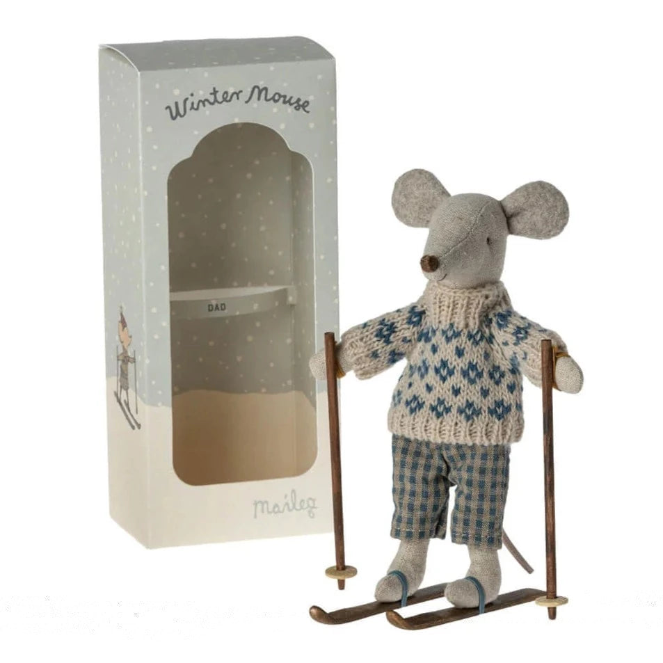 Maileg - Winter mouse with ski set - dad | nzweekend