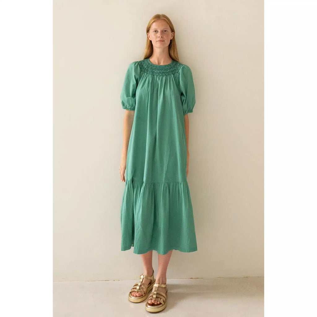 Tiny Cottons Woman - The Tiny Big Sister - Smocked dress - Emerald | nzweekend