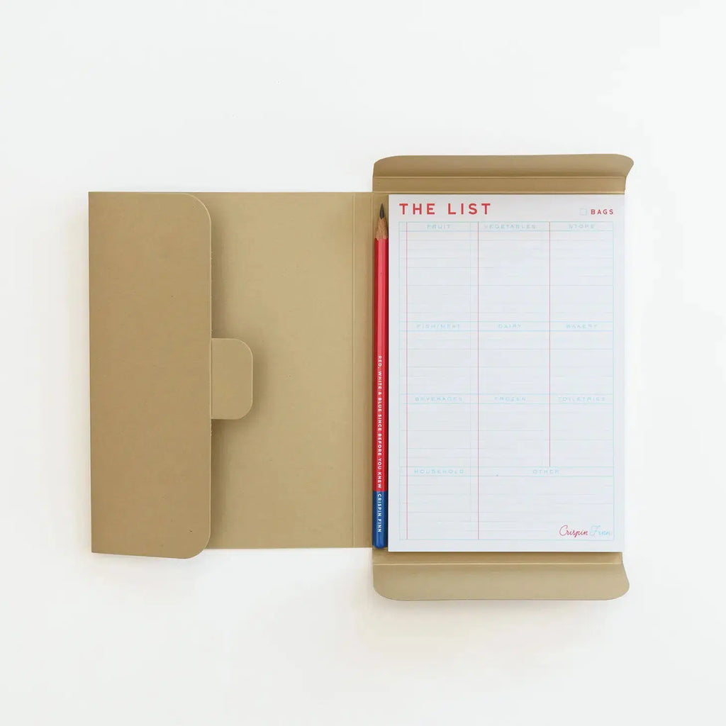 Crispin Finn - The List shopping planner notepad & pencil set | nzweekend