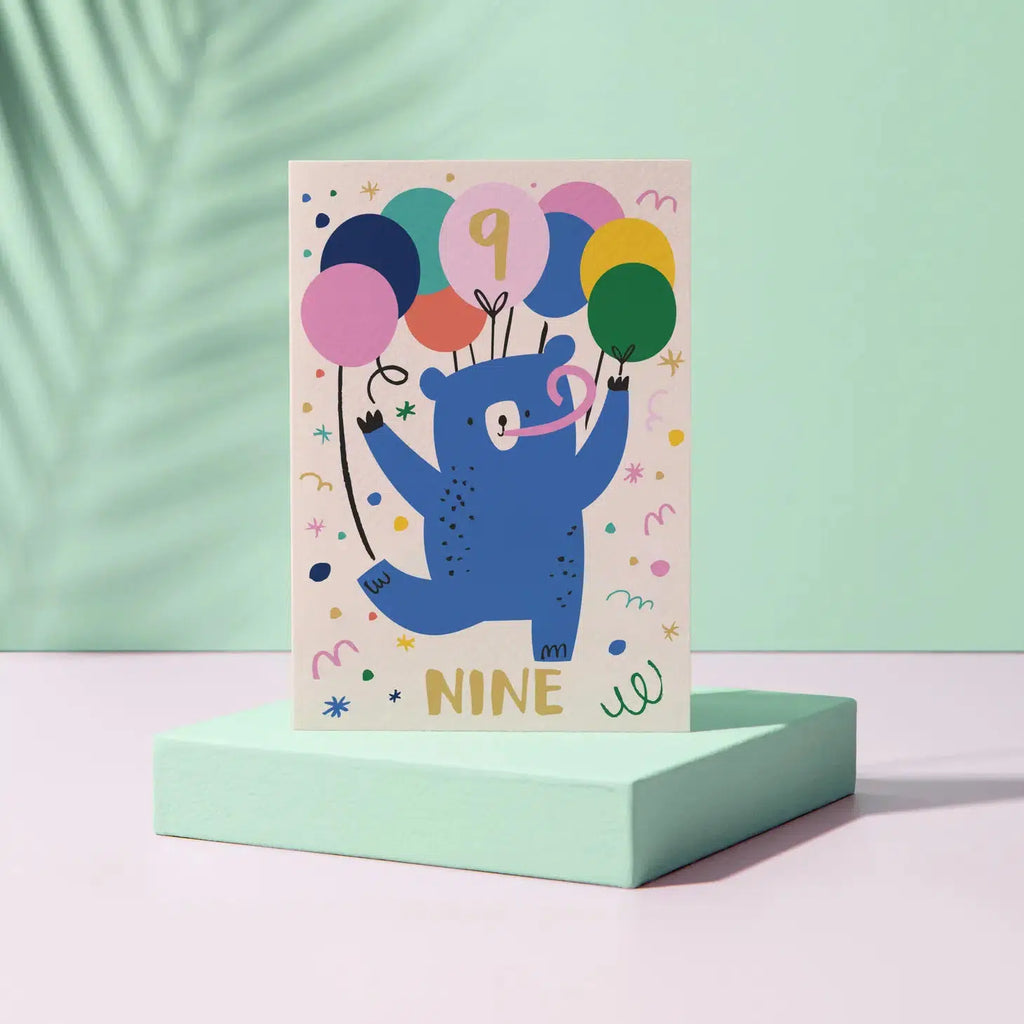 Rumble Cards - Bear 9th birthday card | nzweekend