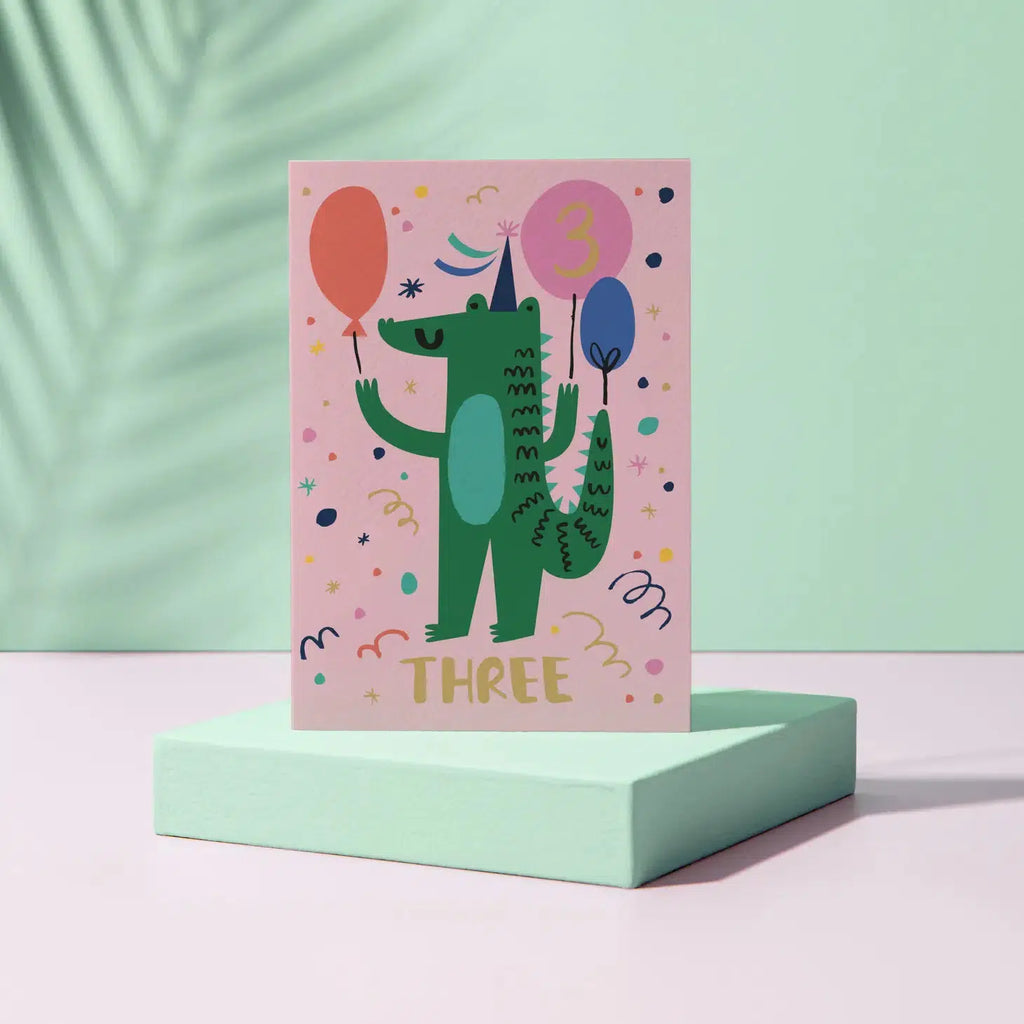 Rumble Cards - Crocodile 3rd birthday card | nzweekend